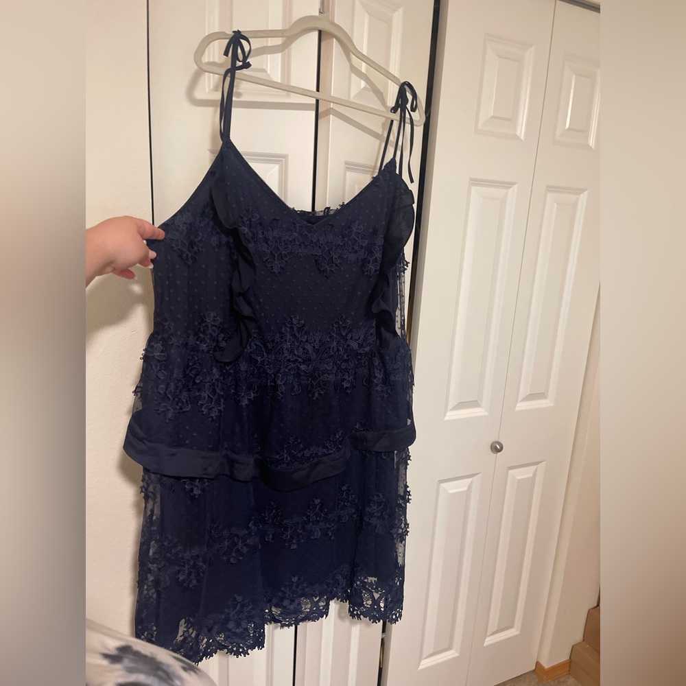 Lost Ink Navy Lace Dress